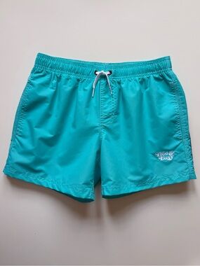 Free & Easy x Sundek Boys Blue Swim Shorts - Elastic Waist Iconic Taffeta - 14